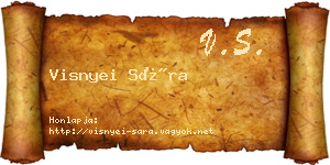 Visnyei Sára névjegykártya